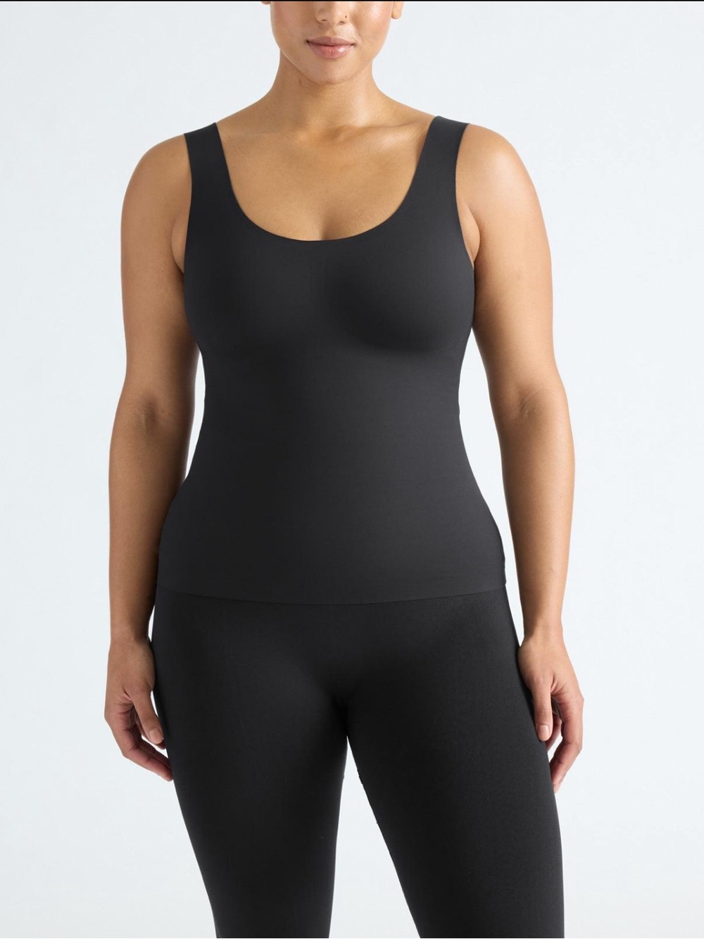 Knix LuxeLift Scoop Neck Tank, Black, Size XL